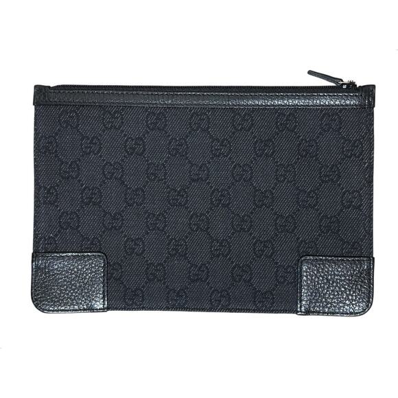 Gucci Handbags - Gucci Vintage Monogram Zip Pouch Black
